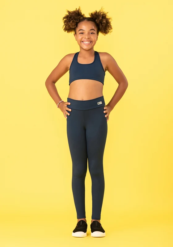 Calça Legging Básica Infantil Azul Marinho Dlk AZUL MARINHO / 7/8