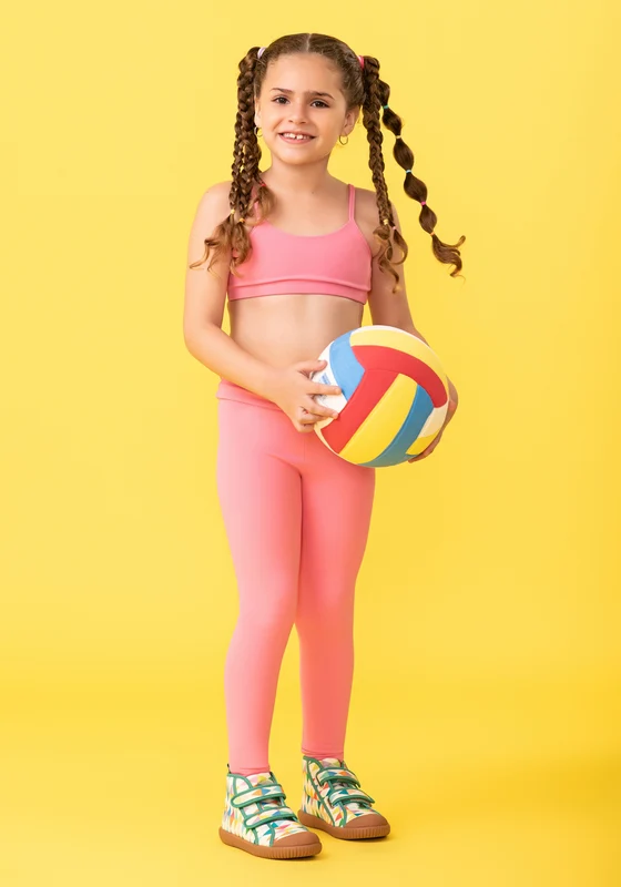 Calça Legging Básica Infantil Rosa Chiclete Dlk ROSA / 5/6