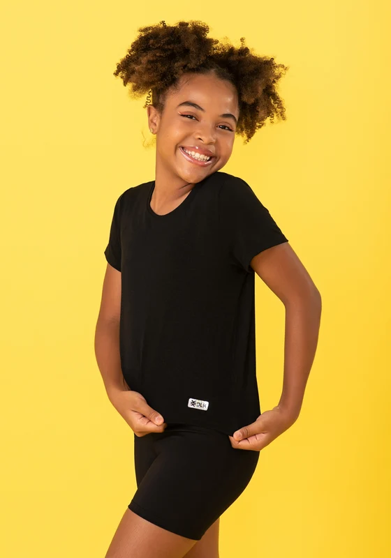 Cropped Infantil Básico Preto Dlk PRETO / 9/10