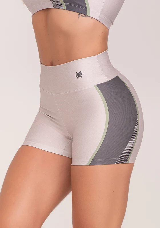 Short Fitness Feminino Estampado Belive Off White Printed Dlk OFF WHITE / M