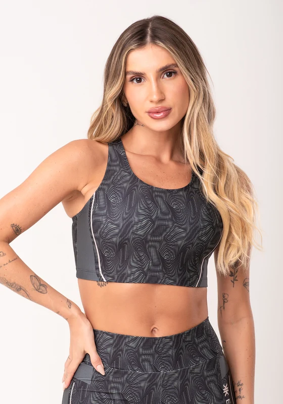 Top Fitness Feminino Nadador Estampado Energy Verde Printed Dlk VERDE / P