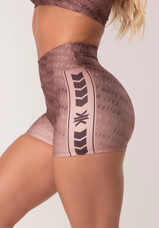 Short Fitness Feminino Estampado Authentic Marrom Printed Dlk MARROM / P