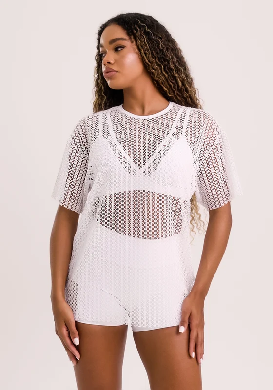 Blusa T-shirt Feminina Branco Em Tela New Age Dlk BRANCO / G