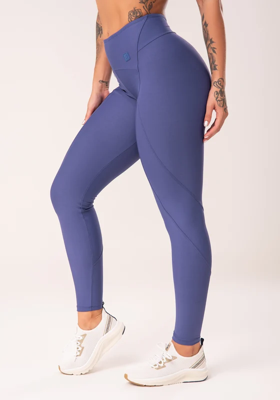 Legging Fitness Feminina Azul Com Recortes E Pesponto Flow Dlk AZUL / M