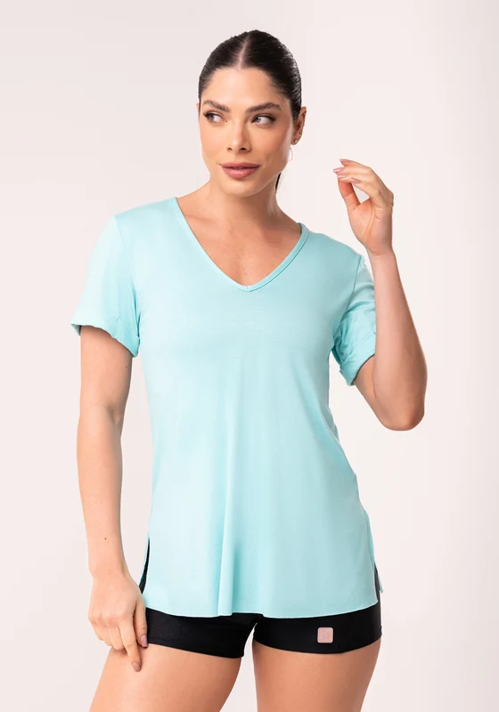 Blusa Fitness Feminina Verde Decote V Flow Dlk VERDE / M