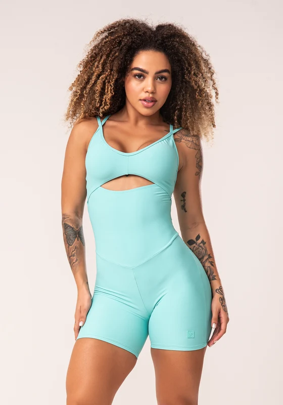 Macaquinho Fitness Feminino Verde Cut-out Com Decote Franzido Flow Dlk VERDE / P