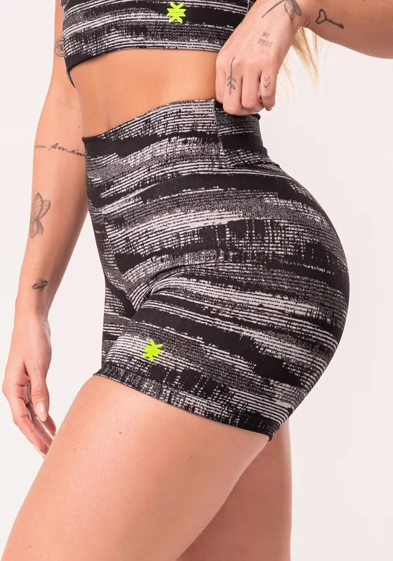 Short Fitness Feminino Cinza Estampado Disruption Euphoria Dlk CINZA / P