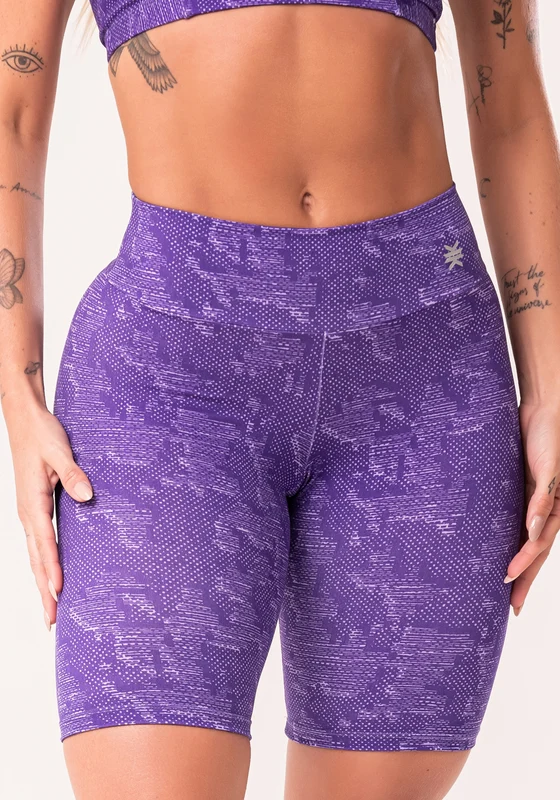Bermuda Fitness Feminina Lilás Estampada Camouflage Euphoria Dlk ROXO / G
