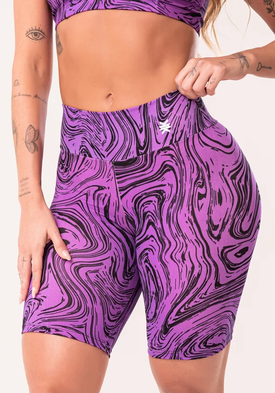 Bermuda Fitness Feminina Rosa Estampada Abstract Duo Euphoria Dlk ROSA / P