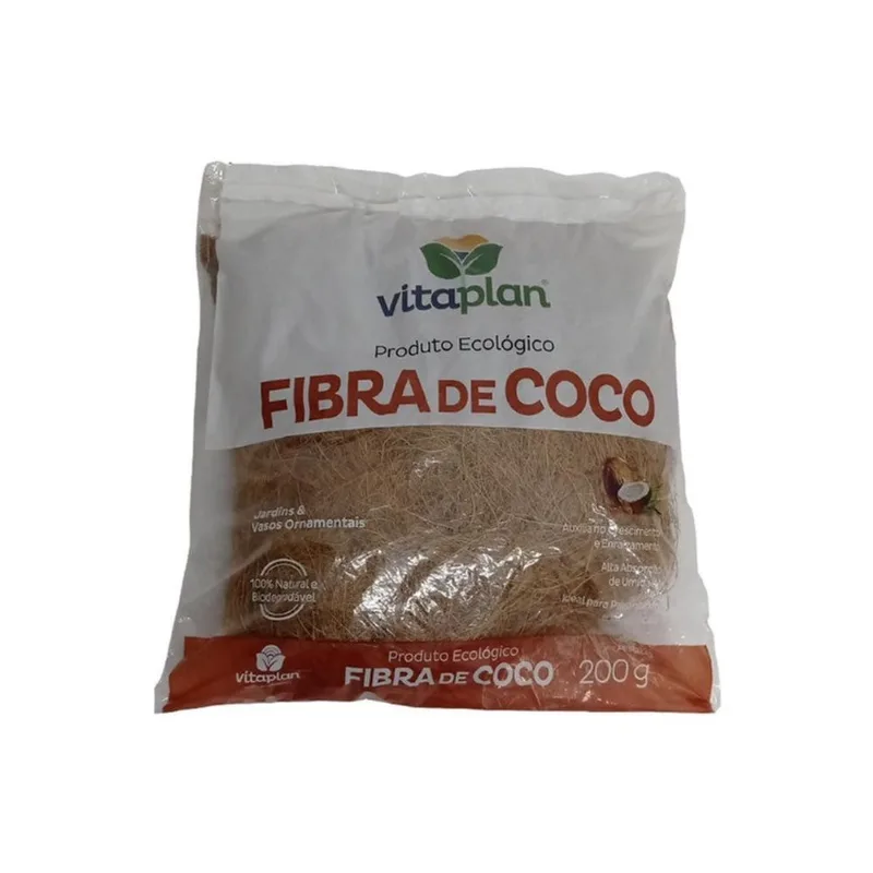Saco 200G Fibra De Coco Vitaplan Plantio Samambaias 20 Und