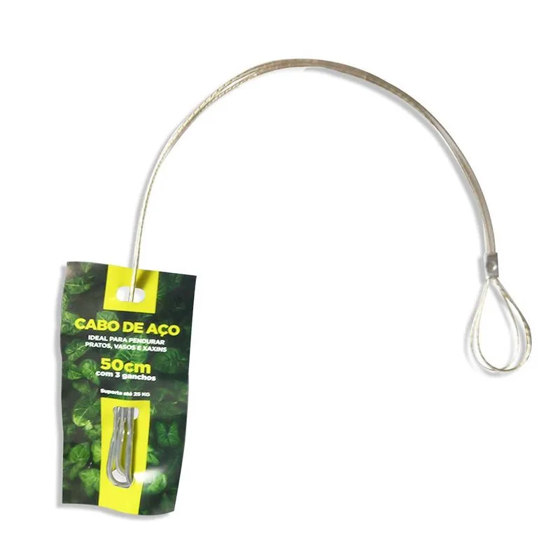 Cabo De Aço 50cm Corrente Tripla Pendurar Vaso Plantas 25und