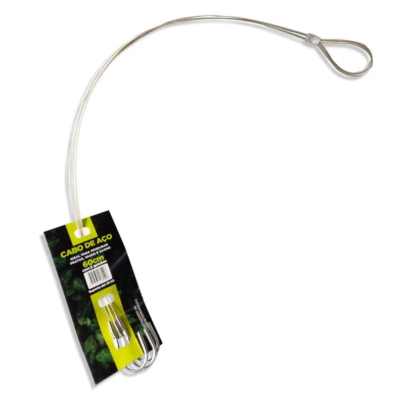 Cabo De Aço 60cm Corrente Tripla Pendurar Vaso Plantas 12und