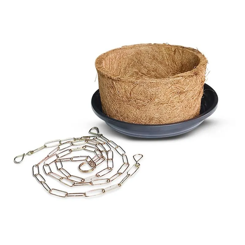 Kit Vaso Fibra Coco Xaxim Ecológico Nº2 Prato Corrente 01 Pç