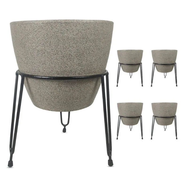 Suporte Tripé Metal Vasos Chão 22cm X 22cm Plantas Flor 5und