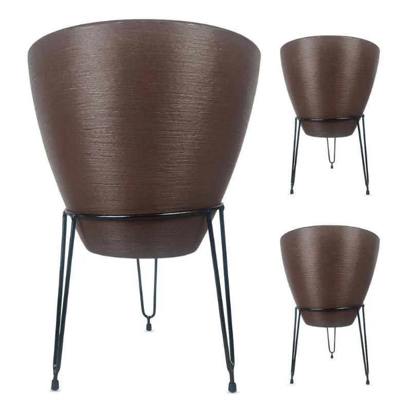 Suporte Tripé Metal Vasos Chão 25cm X 28cm Plantas Flor 3und
