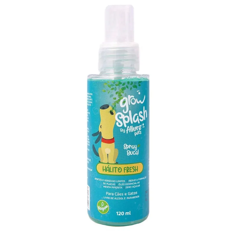 Spray Bucal Para Cães E Gatos Grow 120ml Allure Pets