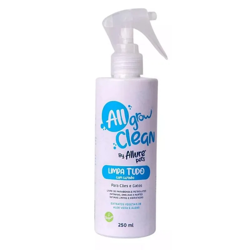 Spray Limpa Tudo Cães E Gatos All Grow Clean 250ml Allure