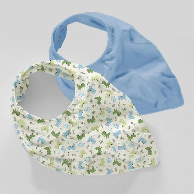 Kit Com 2 Babador Bandana Malha Alg.enxoval Bebe Dinoussauro