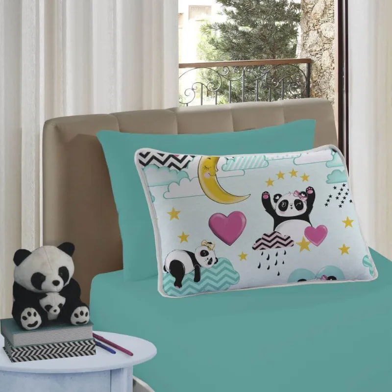 Jogo de Lençol Solteiro Kids Estampado com 2 Peças - Sul Brasil - Love Panda