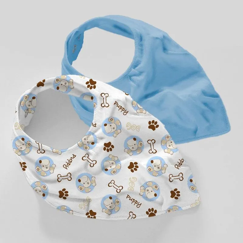 Babadores De Algodão Baby Dog - Kit Com 3 Peças