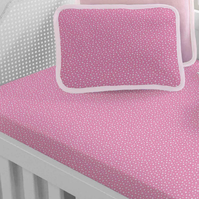 Lençol Avulso Estampado com Elástico Vivaldi Baby 1,30m x 70cm x 12cm - Sul Brasil - Estrelinha