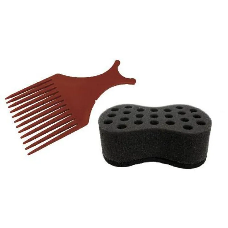 Kit Afro - Esponja Nudred E Pente Black Power
