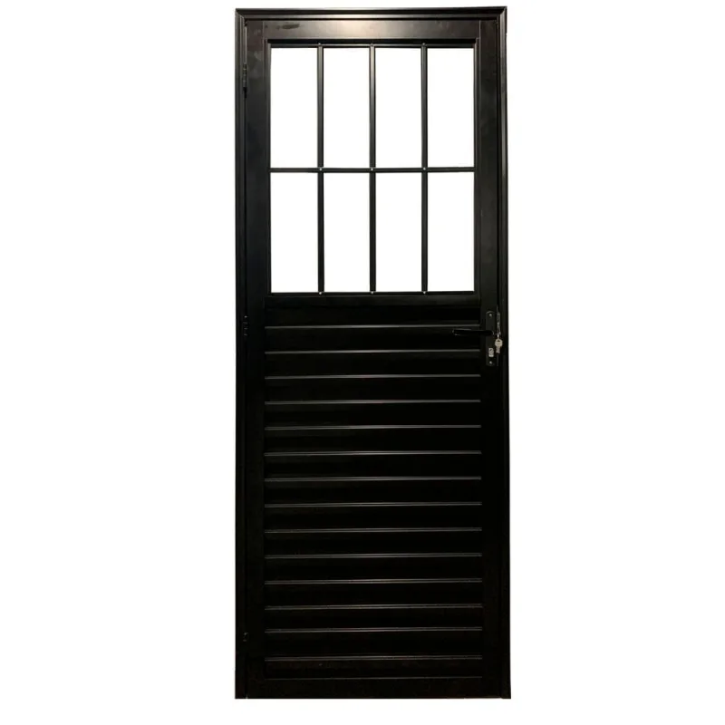 Porta Social C/Post L-25 Safira Preto 210x80 Direito Esquadrifazio