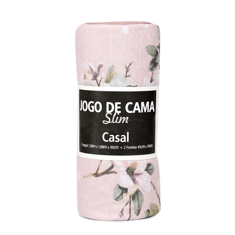 Jogo de Cama Casal Porto Franco Malha Slim Estampado 3 Peças