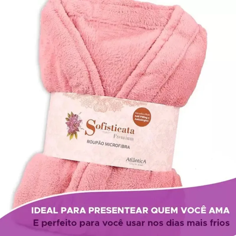 Roupão Microfibra Plush Adulto Unissex Tamanho m- Atlântica