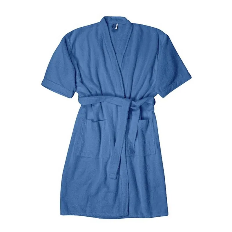 Roupão Kimono Microfibra Sem Gola Soft M Azul Profundo - Porto Franco