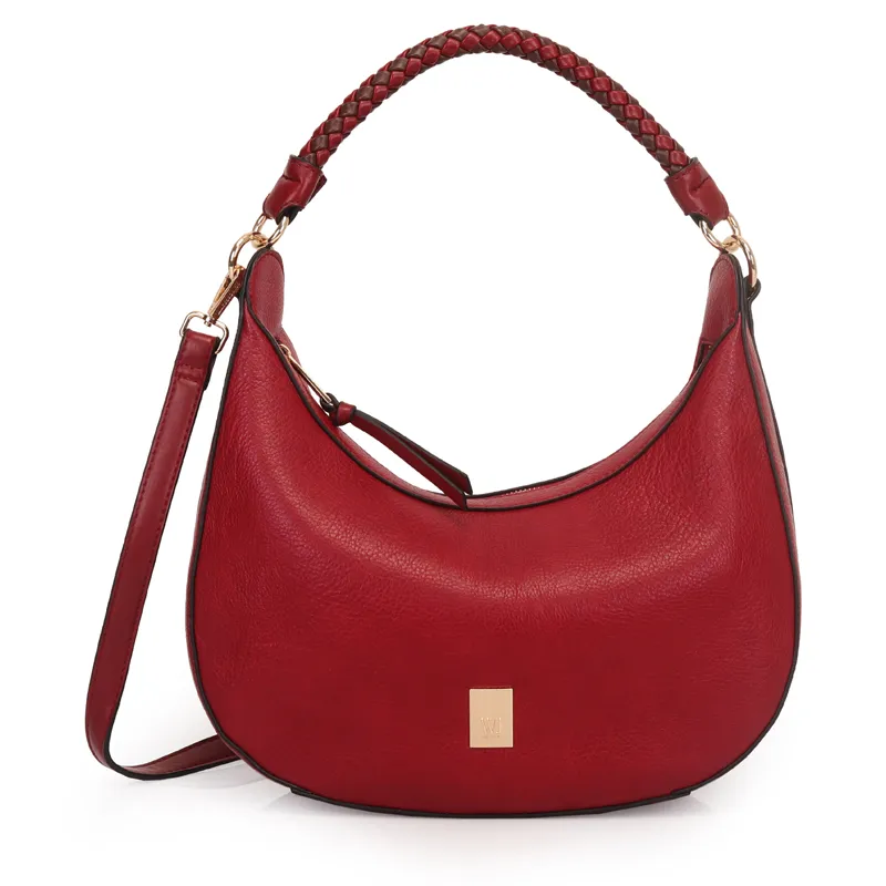 Bolsa Tote Boho Grande Com Alça Rolete Trançada Vermelho - Wj