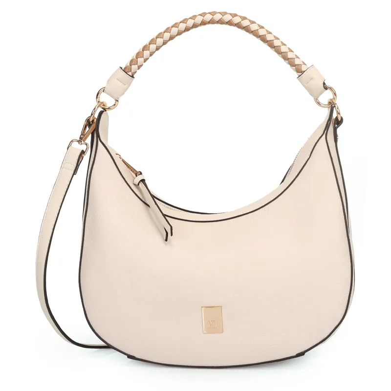 Bolsa Tote Boho Grande Com Alça Rolete Trançada Off White - Wj