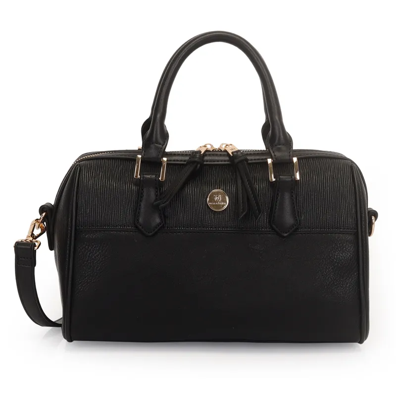 Bolsa Baú Média Com Detalhe Em Lezard Preto - Wj