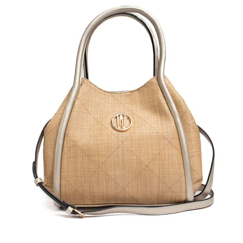Bolsa Feminina WJ Satchel Grande Palha Bege - U