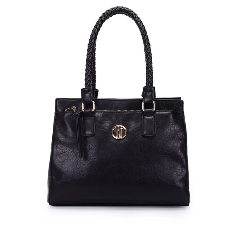 Bolsa Feminina WJ Tote Média Alças Trançadas Preto - U