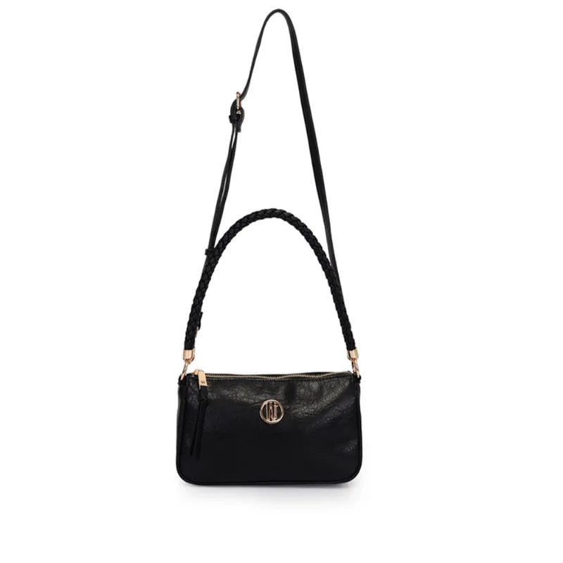 Bolsa Feminina WJ Transversal com Alça Trançada Preto - U