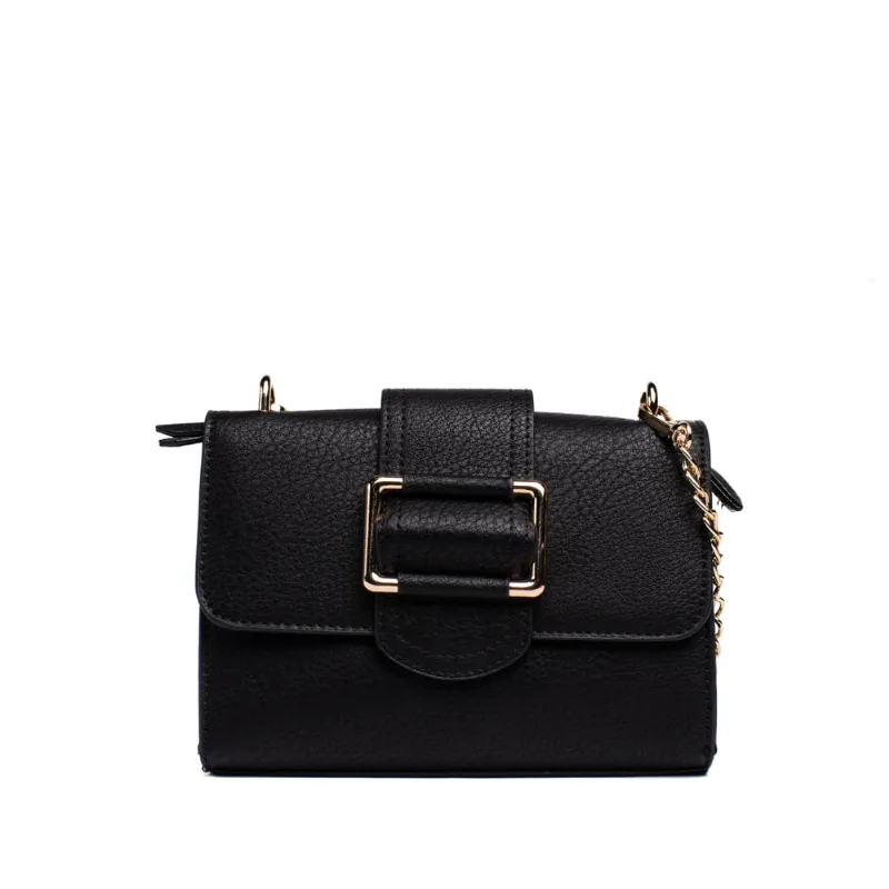 Bolsa Feminina WJ Transversal com Fivela Pequena Preto - U