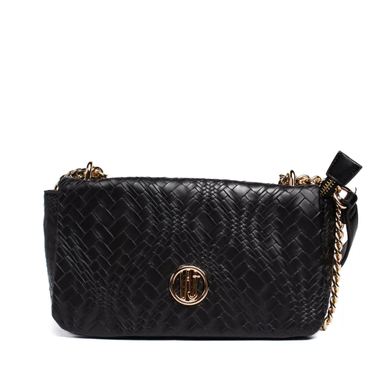 Bolsa Feminina WJ Transversal com Textura Tramada Preto - U
