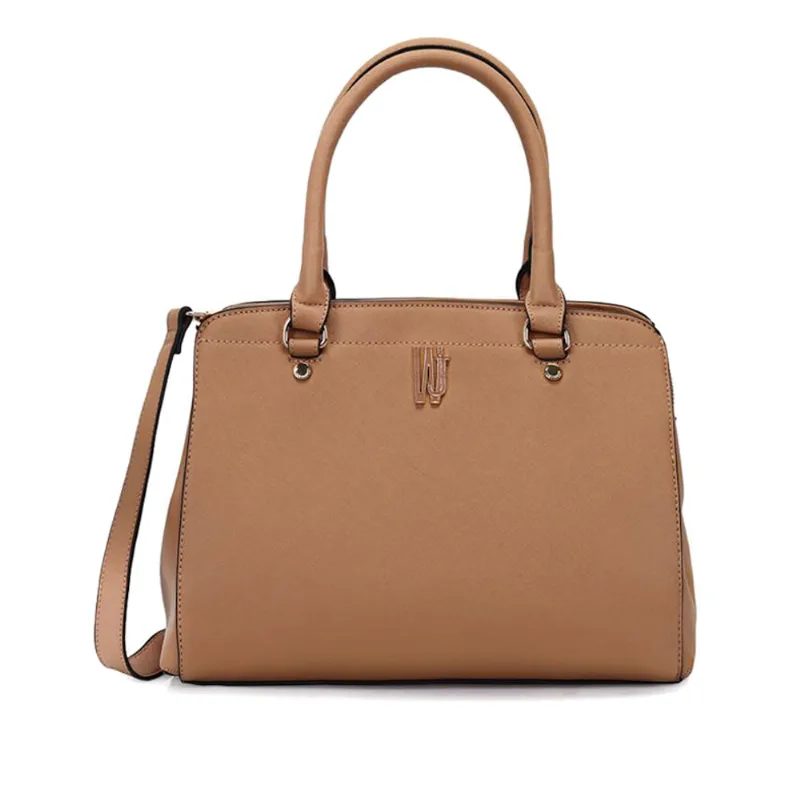 Bolsa Feminina WJ Tiracolo com Logo Média Caramelo - U