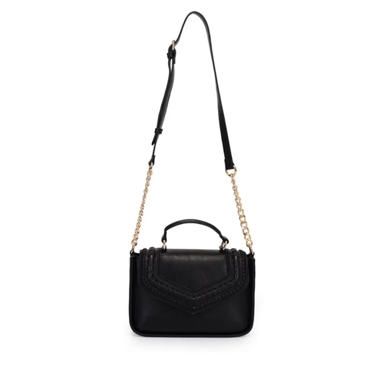 Bolsa Feminina WJ Transversal com Detalhes Trançados Preto - U