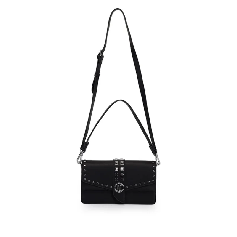Bolsa Feminina WJ Transversal com Aplicação de Metais Preto - U