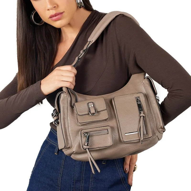 Bolsa WJ Feminina Bege Com Alça Acolchoada UNICO