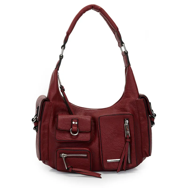 Bolsa WJ Feminina Vinho Com Zíper UNICO