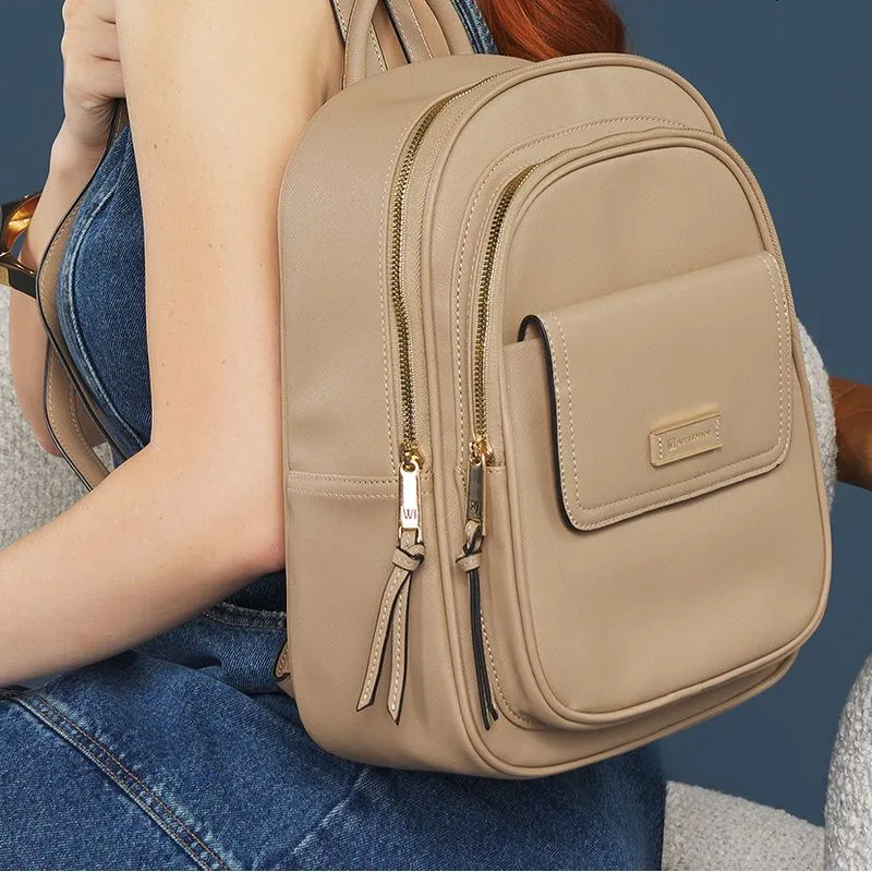 Bolsa Mochila WJ Feminina Bege UNICO