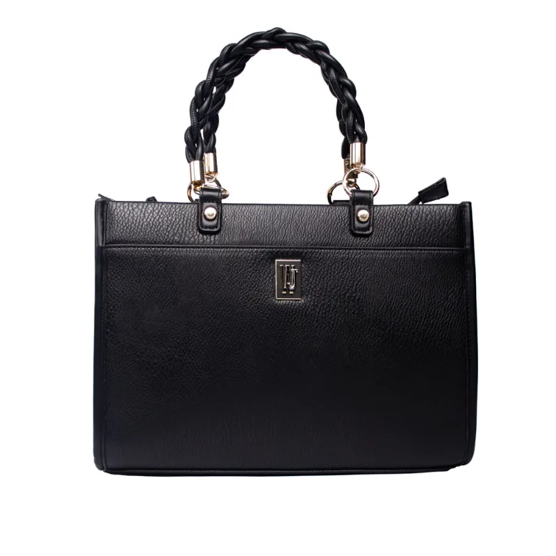 Bolsa Feminina WJ Tiracolo Grande Alça Trançada Preta - U