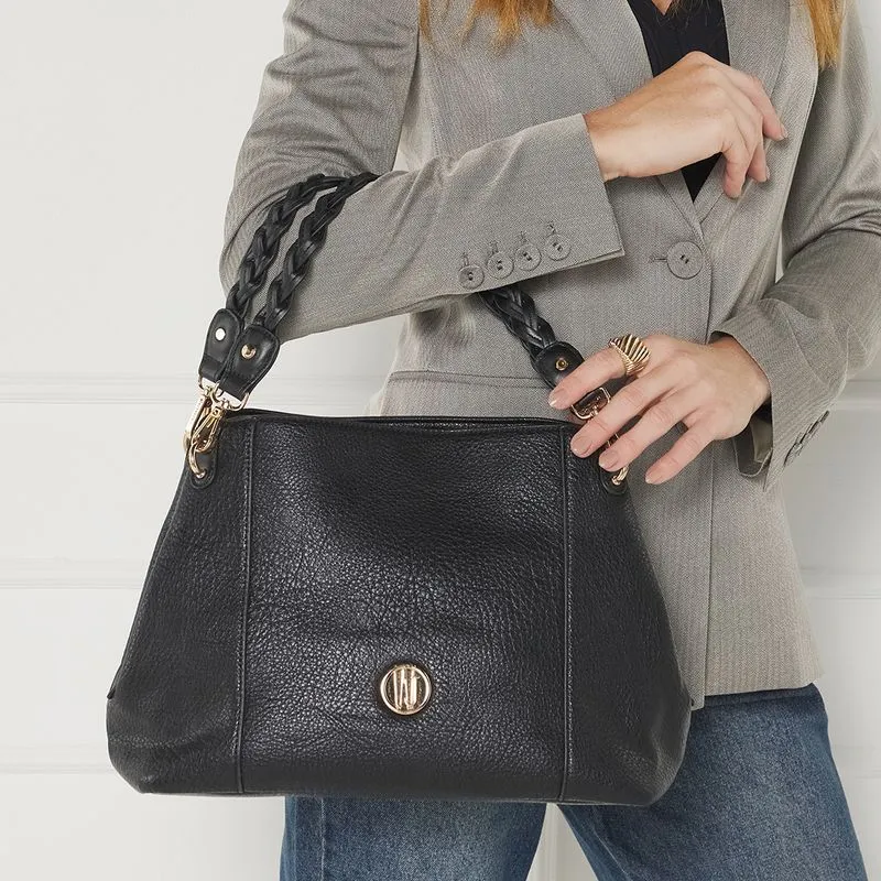 Bolsa WJ Feminina Preto Detalhes Dourados UNICO