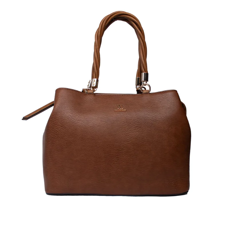 Bolsa Feminina WJ Tiracolo Média Texturizada Caramelo - U
