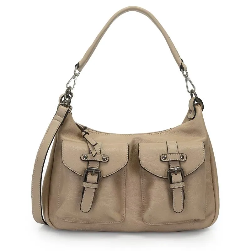 Bolsa Meia-Lua WJ Feminina Bege UNICO