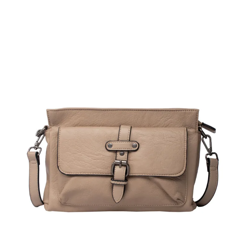 Bolsa Feminina WJ Transversal Fivela Pequena Bege Escuro - U
