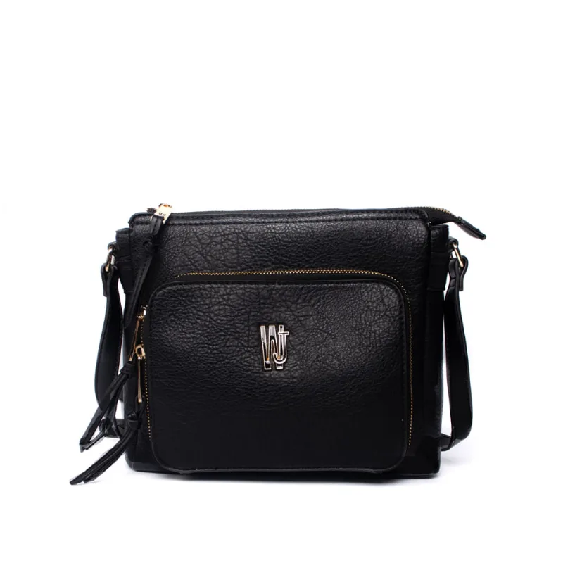 Bolsa Feminina WJ Tiracolo Média Texturizada Preto - U